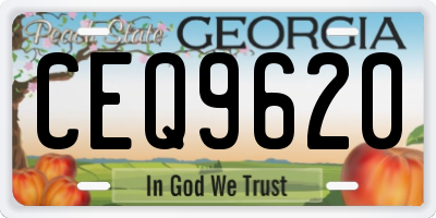 GA license plate CEQ9620