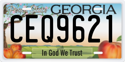GA license plate CEQ9621