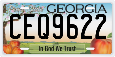 GA license plate CEQ9622