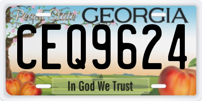 GA license plate CEQ9624