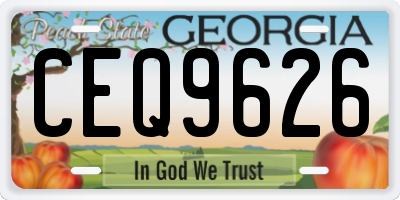 GA license plate CEQ9626