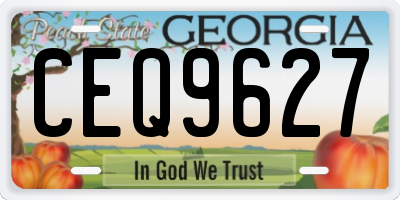 GA license plate CEQ9627