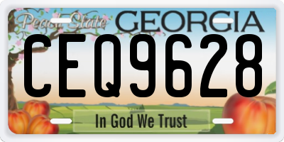 GA license plate CEQ9628