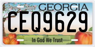 GA license plate CEQ9629