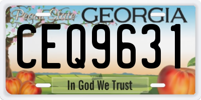 GA license plate CEQ9631