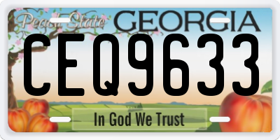 GA license plate CEQ9633