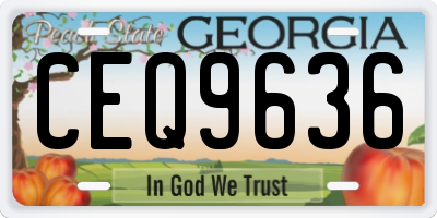 GA license plate CEQ9636