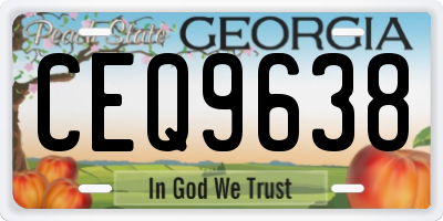 GA license plate CEQ9638