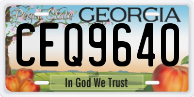 GA license plate CEQ9640