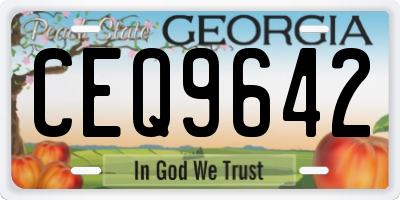 GA license plate CEQ9642