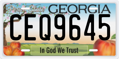 GA license plate CEQ9645