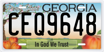 GA license plate CEQ9648
