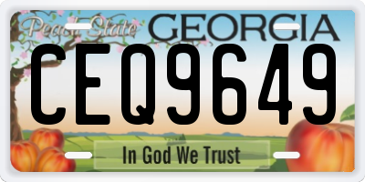 GA license plate CEQ9649