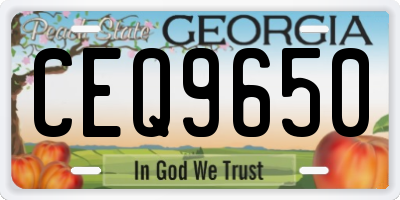 GA license plate CEQ9650
