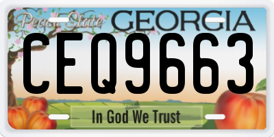GA license plate CEQ9663