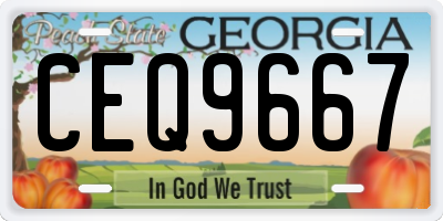 GA license plate CEQ9667