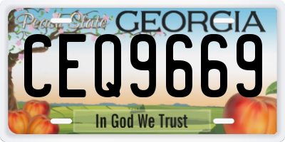 GA license plate CEQ9669