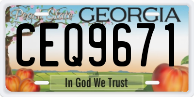 GA license plate CEQ9671