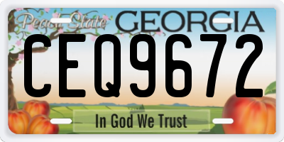 GA license plate CEQ9672