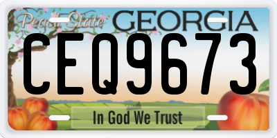 GA license plate CEQ9673