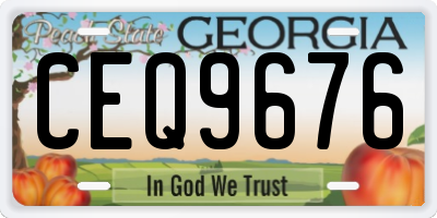 GA license plate CEQ9676