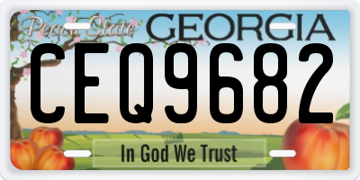 GA license plate CEQ9682