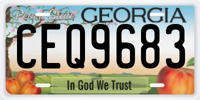 GA license plate CEQ9683