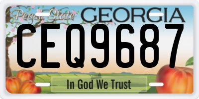 GA license plate CEQ9687
