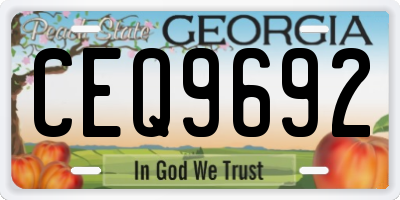 GA license plate CEQ9692