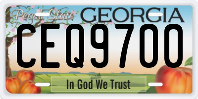 GA license plate CEQ9700
