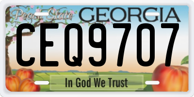 GA license plate CEQ9707