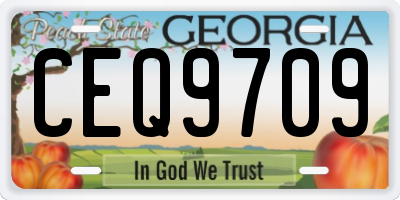 GA license plate CEQ9709