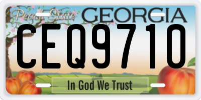 GA license plate CEQ9710