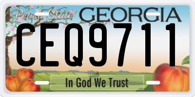 GA license plate CEQ9711
