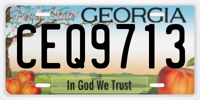 GA license plate CEQ9713