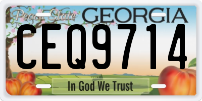 GA license plate CEQ9714