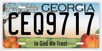 GA license plate CEQ9717