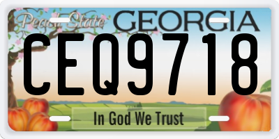 GA license plate CEQ9718