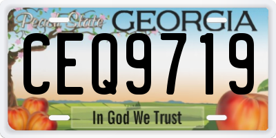 GA license plate CEQ9719