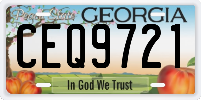 GA license plate CEQ9721