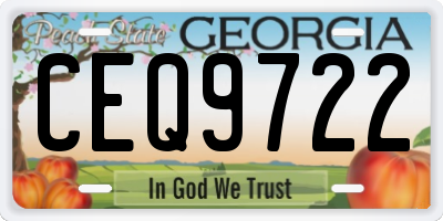 GA license plate CEQ9722