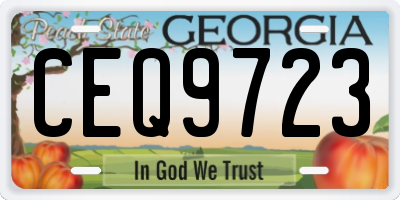 GA license plate CEQ9723