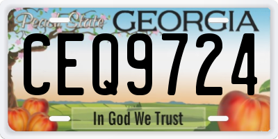 GA license plate CEQ9724