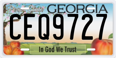 GA license plate CEQ9727