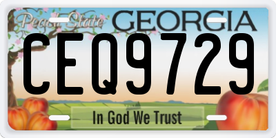 GA license plate CEQ9729