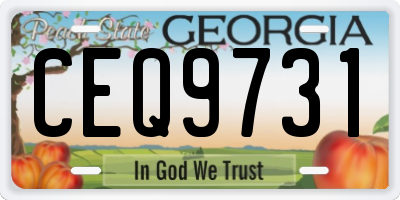 GA license plate CEQ9731