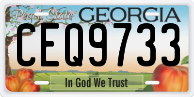 GA license plate CEQ9733