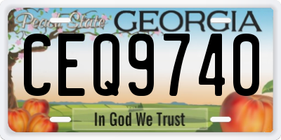 GA license plate CEQ9740