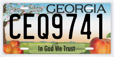 GA license plate CEQ9741