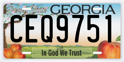 GA license plate CEQ9751